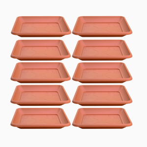 Podstawki pod doniczki Terra 17cm kwadratowe x 10szt. - kolor terakota