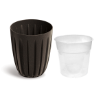 Doniczka Wario Eco Wood 14cm brąz kawowy - osłonka z wkładem do storczyka