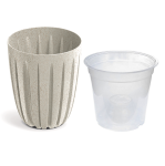 Doniczka Wario Eco Wood 19cm beżowa - osłonka z wkładem do storczyka