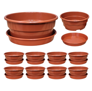 Misy na chryzantemy DonKwiat 27cm 4,7L brąz terakota z podstawkami x 10szt.