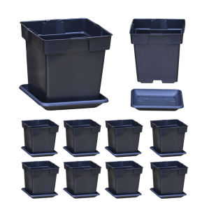 Doniczki produkcyjne DonKwiat S2A 2L 14cm kwadratowe z podstawkami x 10szt.