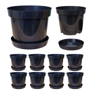 Doniczki produkcyjne na choinki RS7.5 7,5L 25cm OK z podstawkami x 10szt.