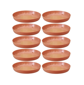 Podstawki pod doniczki Terra 9,5cm okrągłe x 10szt. - kolor terakota