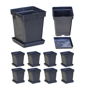 Doniczki HS5A 5L 18cm KW z podstawkami 10szt na trawy ozdobne krzewy byliny