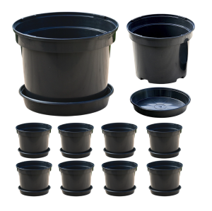 Doniczki produkcyjne szkółkarskie 21cm 4L okrągłe z podstawkami x 10szt.