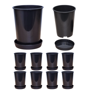 Doniczki produkcyjne wysokie DonKwiat RR2 14cm okrągłe z podstawkami 10szt.