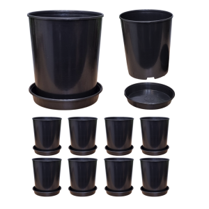 Doniczki produkcyjne wysokie DonKwiat RR4 4L 18cm OK z podstawkami x 10szt.