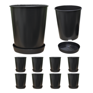 Doniczki produkcyjne wysokie DonKwiat RR7 7L 22cm OK z podstawkami x 10szt.