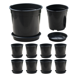 Doniczki produkcyjne wysokie DonKwiat RH5A 5L 21cm OK z podstawkami 10szt.