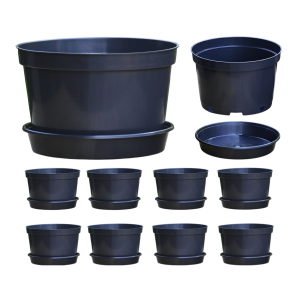 Doniczki uprawowe niskie DonKwiat RL3 3L 20cm okrągłe z podstawkami x10szt.