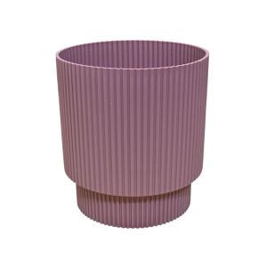 Doniczka Milly Round Cylinder 17cm marsala - stylowa osłonka ryflowana