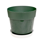 Doniczka plastikowa Grower 18cm 3L zielona leśna z białą podstawką
