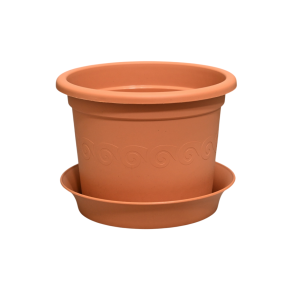 Doniczka Plastica 15cm 0,9L Terakota z podstawką - donica imitująca glinę