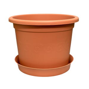 Doniczka Plastica 34cm 12L Terakota z podstawką - donica ozdobna na choinkę
