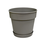 Doniczka plastikowa uprawowa Planti 16,5cm 2L szara z podstawką