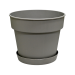 Doniczka plastikowa uprawowa Planti 19,5cm 3L szara z podstawką