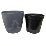 Doniczka Mate Beton Effect Marengo 39cm - duża osłonka z wkładem uprawowym