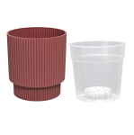 Doniczka do storczyka Milly Round Cylinder 13cm marsala - osłonka z wkładem