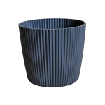 Doniczka Milly Round Prosta 11cm węgiel carbon - osłonka ozdobna ryflowana