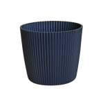 Doniczka Milly Round Prosta 11cm antracytowa - osłonka ozdobna ryflowana