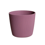 Doniczka Milly Round Prosta 11cm marsala - osłonka ozdobna ryflowana