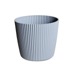 Doniczka Milly Round Prosta 11cm jasna szara - osłonka ozdobna ryflowana