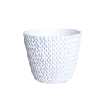 Doniczka Splofy 13cm biała, imitacja wełny - osłonka na rośliny domowe