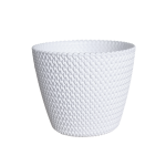 Doniczka Splofy 16cm biała, imitacja wełny - osłonka na kwiaty domowe