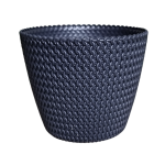 Doniczka Splofy 22cm antracytowa - elegancka osłonka we wzory dziewiarskie