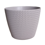 Doniczka Splofy 26cm mocca - elegancka osłonka we wzory dziewiarskie