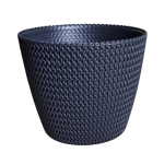 Doniczka Splofy 26cm antracytowa - elegancka osłonka we wzory dziewiarskie