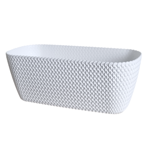 Skrzynka Splofy Case 40cm biała, stylowa doniczka osłonka na kwiaty i zioła