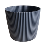 Doniczka Milly Round Prosta 30cm węgiel carbon - osłonka ryflowana