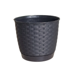 Doniczka z technorattanu Ratolla Round 16,5cm umbra - donica z podstawką