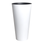 Doniczka wysoka Tubus Slim Shine 20cm biała z połyskiem - donica z wkładem