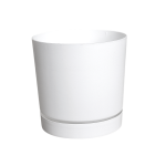 Doniczka Tubo P 15cm 1,8L biała - donica ze zintegrowaną podstawką