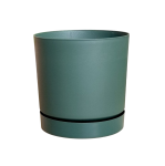 Doniczka Tubo P 15cm 1,8L zielona pinia - donica ze zintegrowaną podstawką