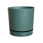 Doniczka Tubo P 20cm 4,6L zielona pinia - donica ze zintegrowaną podstawką