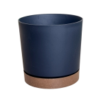 Doniczka Tubo PM 20cm 4,6L antracytowa z podstawką Naturo Eco Wood