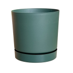 Doniczka Tubo P 24cm 8L zielona pinia z podstawką, donica na rośliny domowe