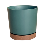 Doniczka Tubo PM 24cm 8L zielona pinia z podstawką Naturo Eco Wood