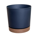 Doniczka Tubo PM 24cm 8L antracytowa z podstawką Naturo Eco Wood