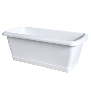 Skrzynka balkonowa Respana Set 40cm biała - doniczka z podstawką