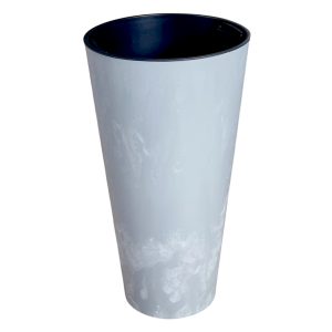 Doniczka wysoka Tubus Slim Beton Effect 25cm - elegancka donica z wkładem