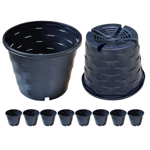 Doniczki z dziurkami wkopywane w ziemię 25L 39cm 10szt. - na drzewka krzewy