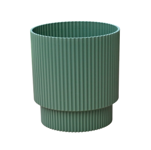 Doniczka Milly Round Cylinder 15cm zielona pinia, osłonka ozdobna ryflowana