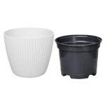 Doniczka Lamia 12cm biała - elegancka osłonka z wkładem uprawowym