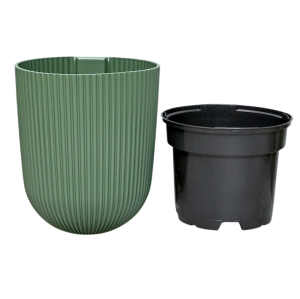 Doniczka ścienna Milly Wall 15cm Zielona Pinia - zawieszana z wkładem