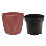 Doniczka Milly Round Prosta 24cm marsala - osłonka z wkładem do uprawy