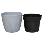 Doniczka Lamia 20cm szara jasna - osłonka z wkładem do uprawy roślin